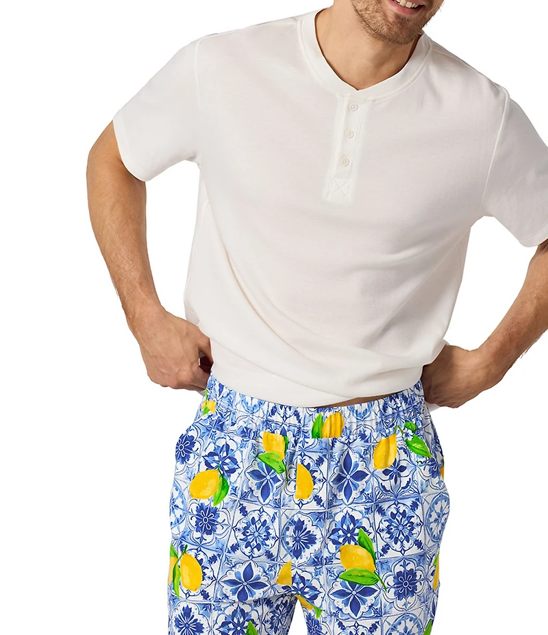 BedHead Short Sleeve Azure Lemon Summer Top & Pajama Short Set
