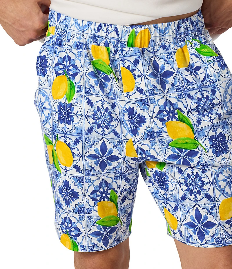 BedHead Short Sleeve Azure Lemon Summer Top & Pajama Short Set