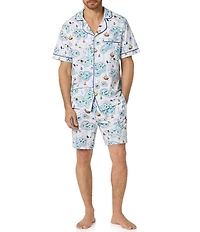 BedHead Short Sleeve Treasure Hunt Printed Top & Pajama Short Set