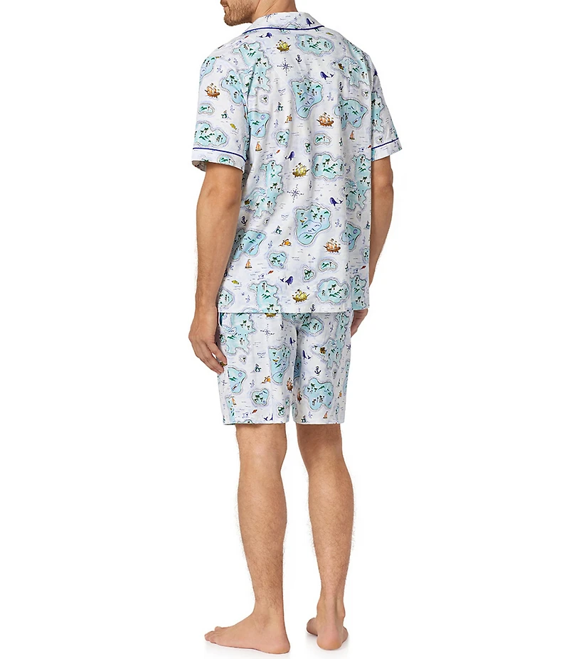 BedHead Short Sleeve Treasure Hunt Printed Top & Pajama Short Set