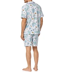 BedHead Short Sleeve Treasure Hunt Printed Top & Pajama Short Set