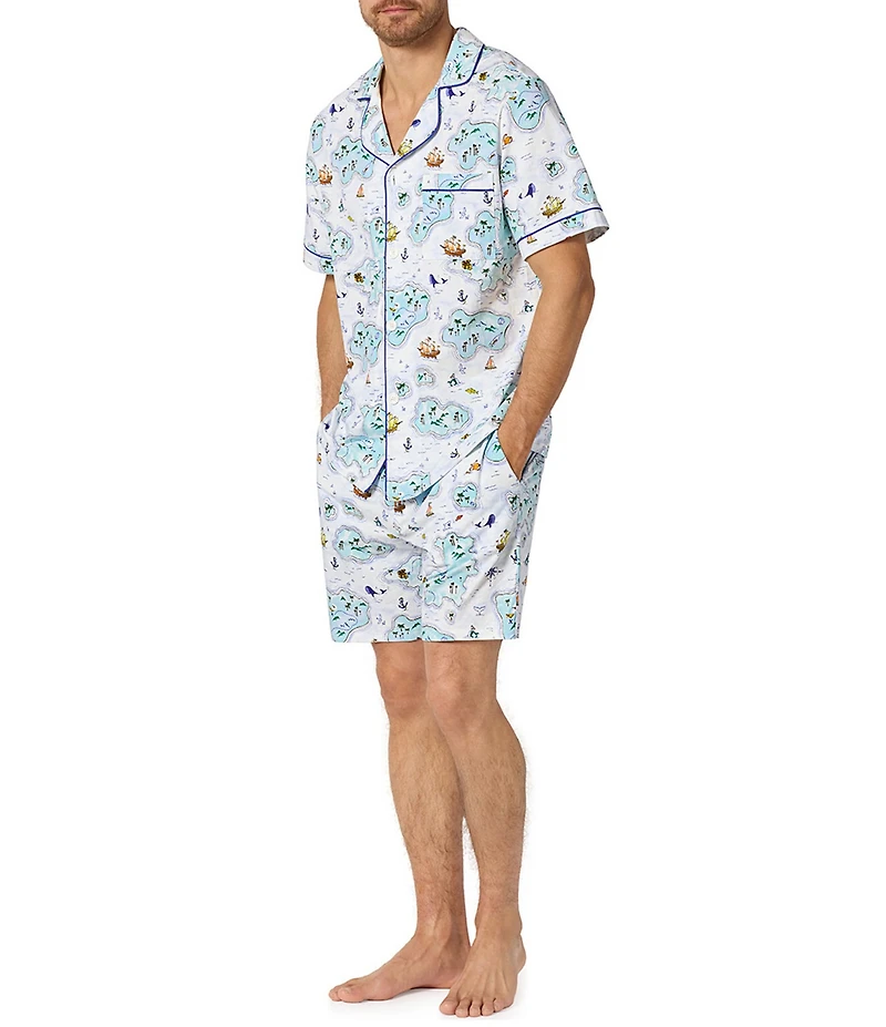 BedHead Short Sleeve Treasure Hunt Printed Top & Pajama Short Set