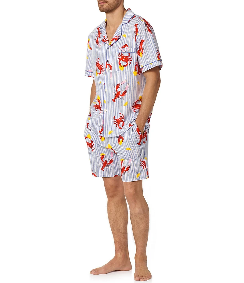BedHead Short Sleeve Treasure Hunt Printed Top & Pajama Short Set