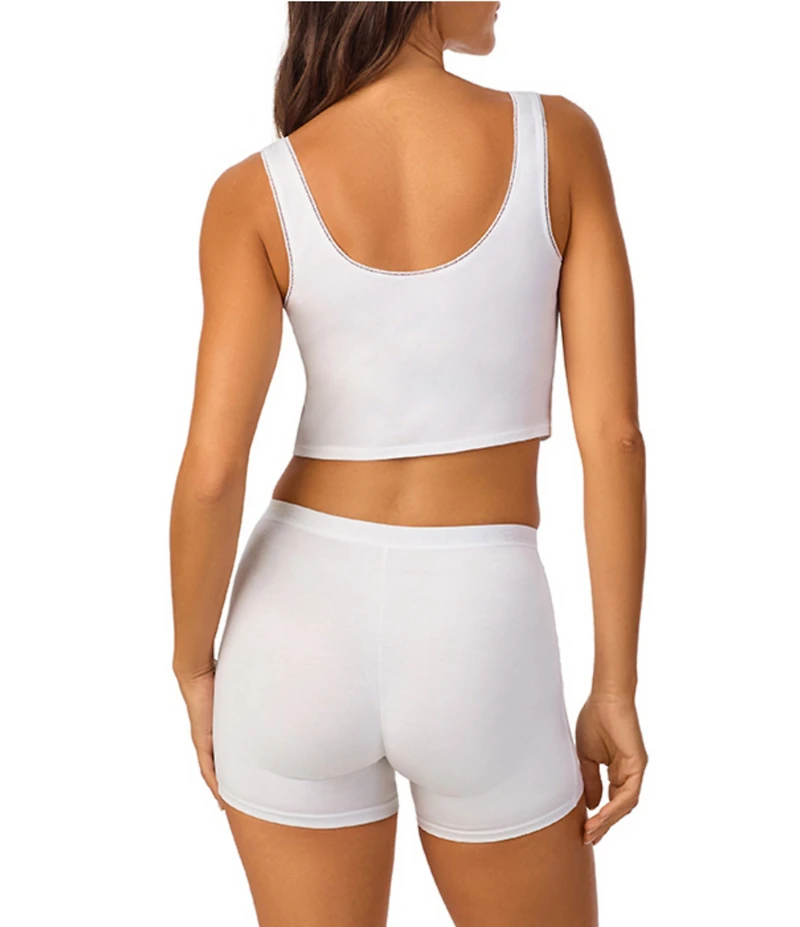 Bedhead Sleeveless Henley Knit Solid Cropped Tank Top