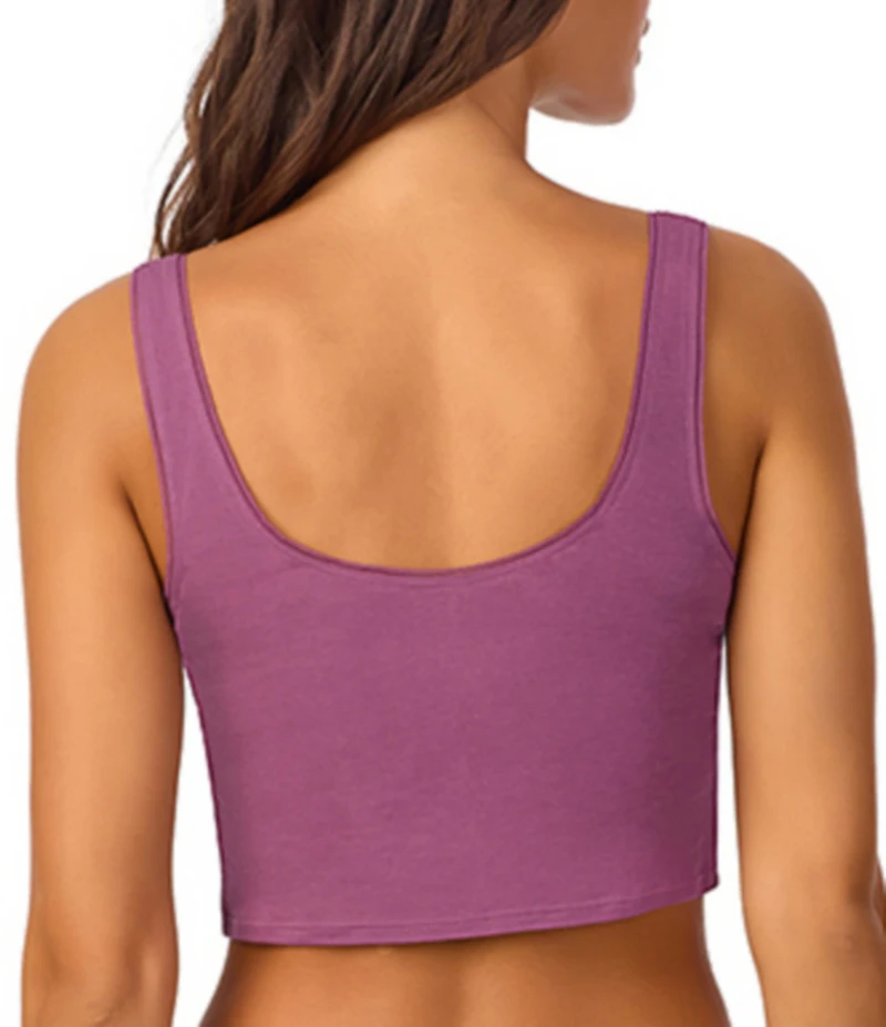 Bedhead Sleeveless Henley Knit Solid Cropped Tank Top