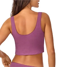 Bedhead Sleeveless Henley Knit Solid Cropped Tank Top
