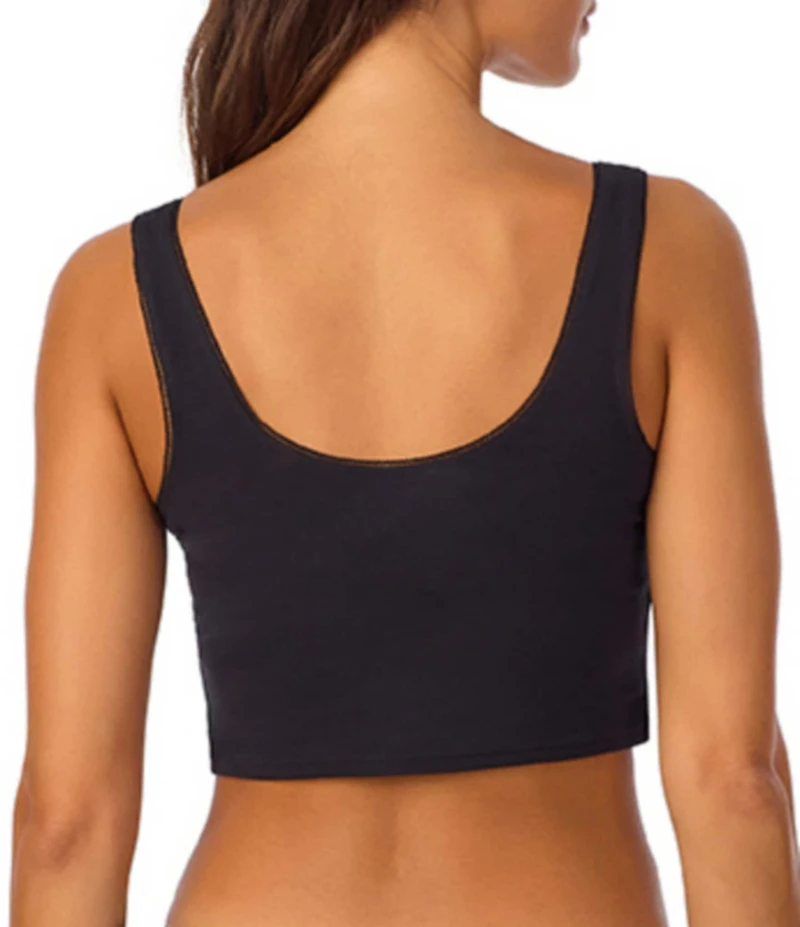 Bedhead Sleeveless Henley Knit Solid Cropped Tank Top
