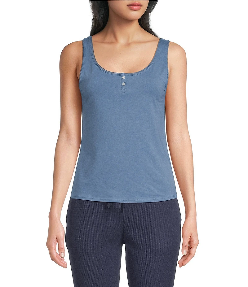 Bedhead Sleeveless Henley Knit Tank Top