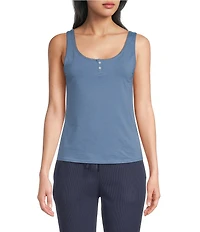 Bedhead Sleeveless Henley Knit Tank Top