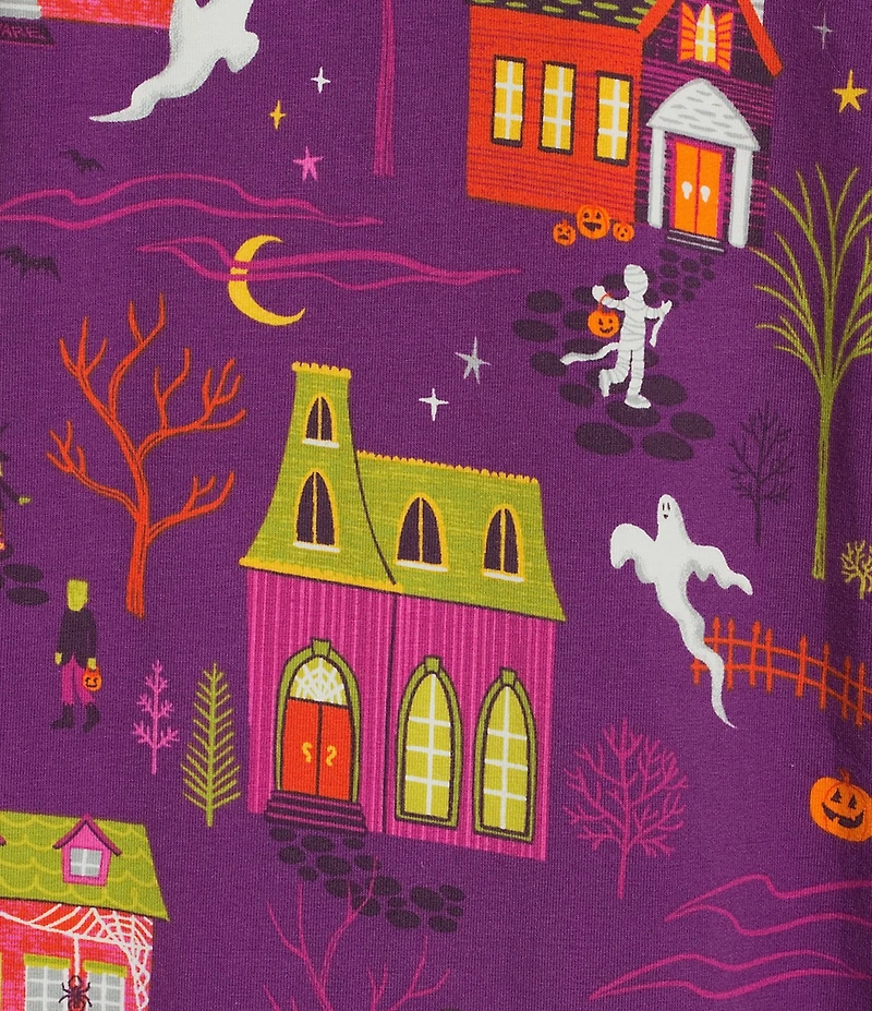 BedHead Spooky Town Halloween Print Long Sleeve Notch Collar Knit Pajama Set