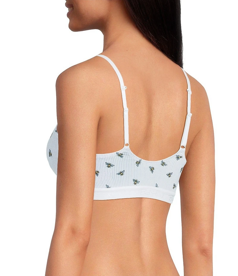 Bedhead Stretch Jersey Knit Honey Bees Print Bralette