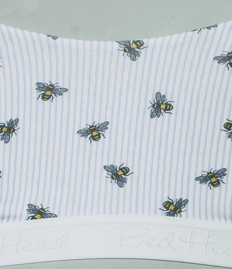 Bedhead Stretch Jersey Knit Honey Bees Print Bralette