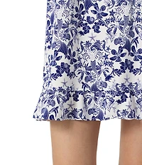 BedHead Under The Sea Print Sleeveless V-Neck Stretch Jersey Knit Chemise