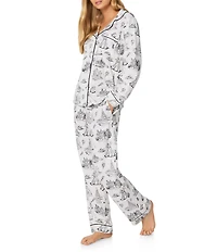 Bedhead Wizard of Oz Organic Cotton Long Sleeve Notch Collar Knit Long Pajama Set
