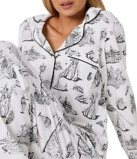 Bedhead Wizard of Oz Organic Cotton Long Sleeve Notch Collar Knit Long Pajama Set