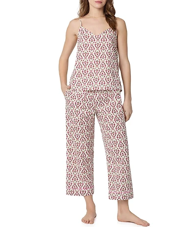 BedHead Woven Poplin Cami & Cropped Floral Print Organic Cotton Pajama Set