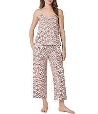 BedHead Woven Poplin Cami & Cropped Floral Print Organic Cotton Pajama Set