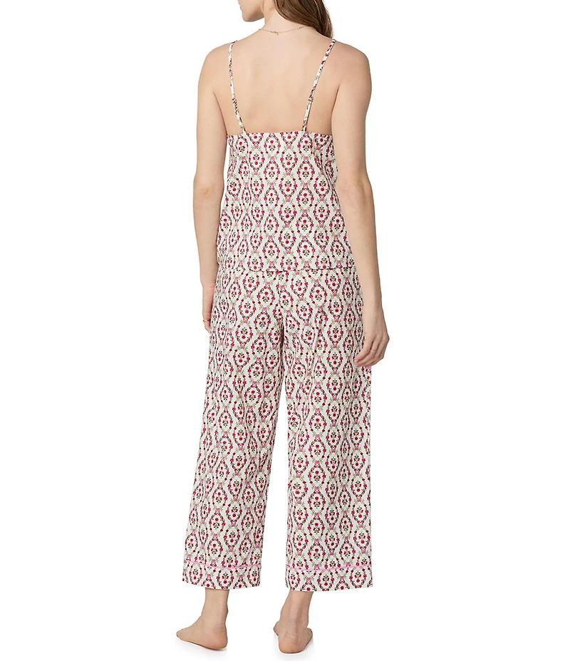 BedHead Woven Poplin Cami & Cropped Floral Print Organic Cotton Pajama Set