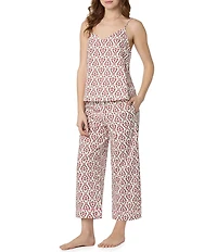 BedHead Woven Poplin Cami & Cropped Floral Print Organic Cotton Pajama Set