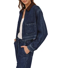 Bella Dahl Denim Corduroy Collar Long Sleeve Jacket