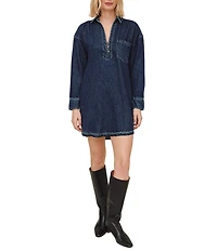 Bella Dahl Denim Spread Collar Long Sleeve Dress