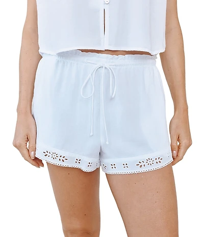 Bella Dahl Floral Embroidery Trimmed Coordinating Shorts