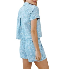 Bella Dahl Floral Print Spread Collar Long Sleeve Button Down Shirt