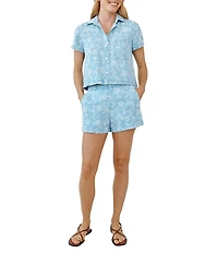 Bella Dahl Floral Print Spread Collar Long Sleeve Button Down Shirt