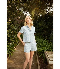 Bella Dahl Floral Print Spread Collar Long Sleeve Button Down Shirt