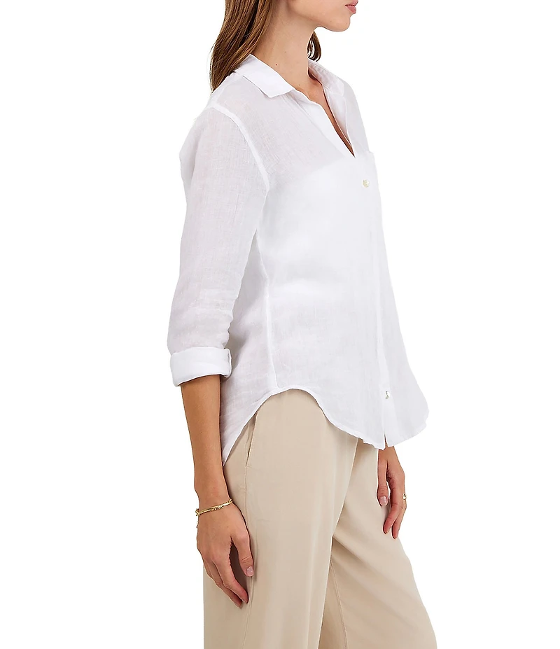 Bella Dahl Linen Collared Long Sleeve Button Down Shirt