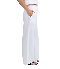 Bella Dahl Linen Ruffle Waist Wide Leg Pants