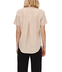 Bella Dahl Point Collar Short Sleeve Pocket Button Front Shirt