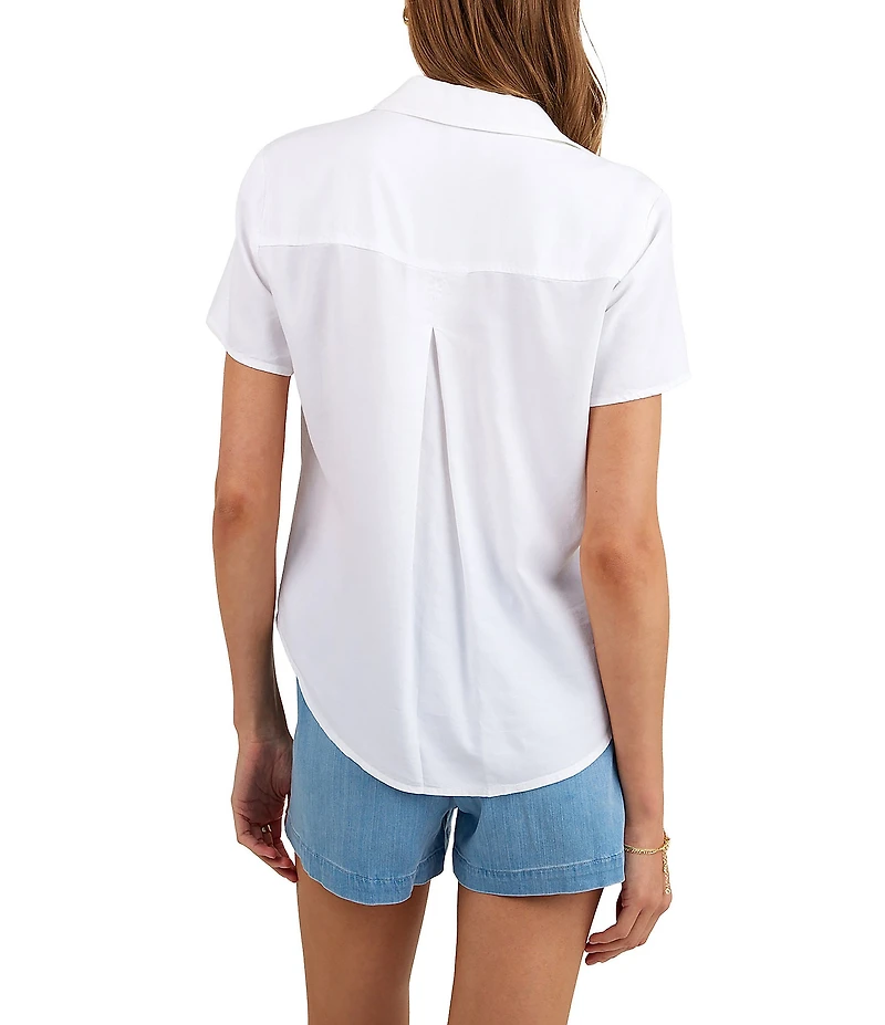 Bella Dahl Point Collar Short Sleeve Pocket Button Front Shirt
