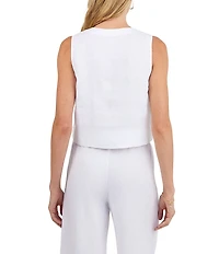 Bella Dahl Round Neck Sleeveless Half Placket Coordinating Top