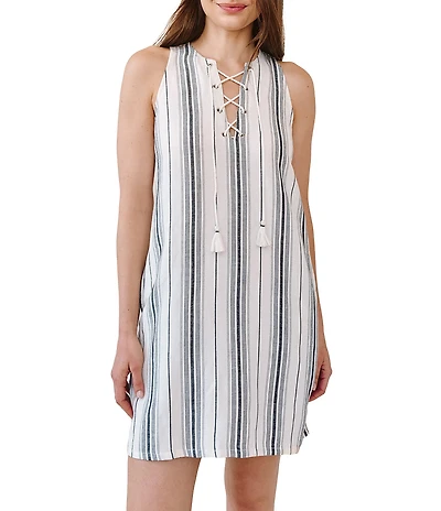 Bella Dahl Sleeveless Lace Up Mini Dress
