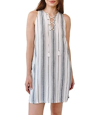 Bella Dahl Sleeveless Lace Up Mini Dress
