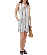 Bella Dahl Sleeveless Lace Up Mini Dress