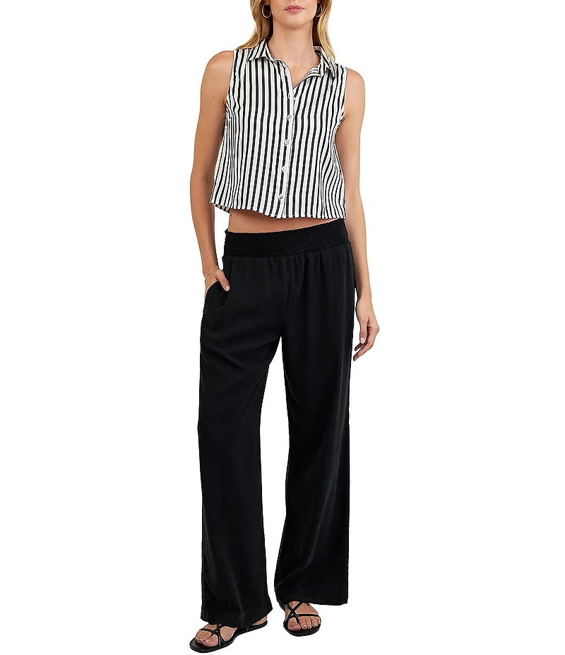 Bella Dahl Smocked Waist Wide Leg Pants