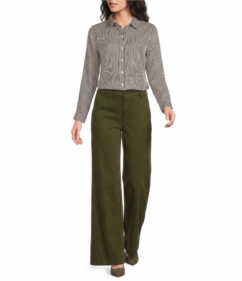 Bella Dahl Stripe Spread Collar Long Sleeve Button Front Shirt