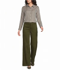 Bella Dahl Stripe Spread Collar Long Sleeve Button Front Shirt