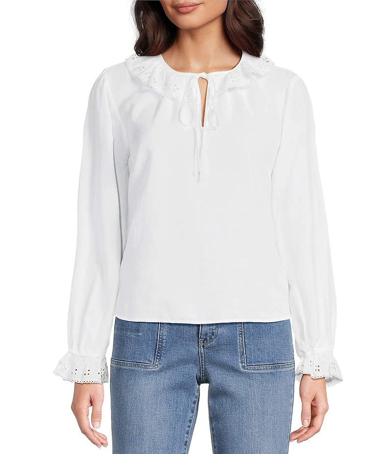 Bella Dahl Tie V-Neck Ruffle Top