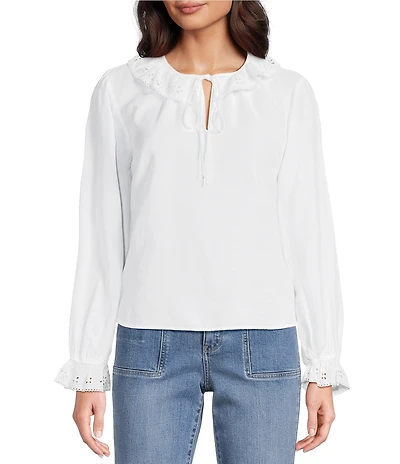 Bella Dahl Tie V-Neck Ruffle Top