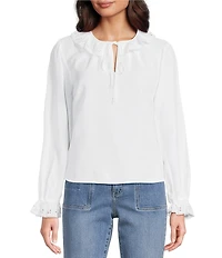 Bella Dahl Tie V-Neck Ruffle Top