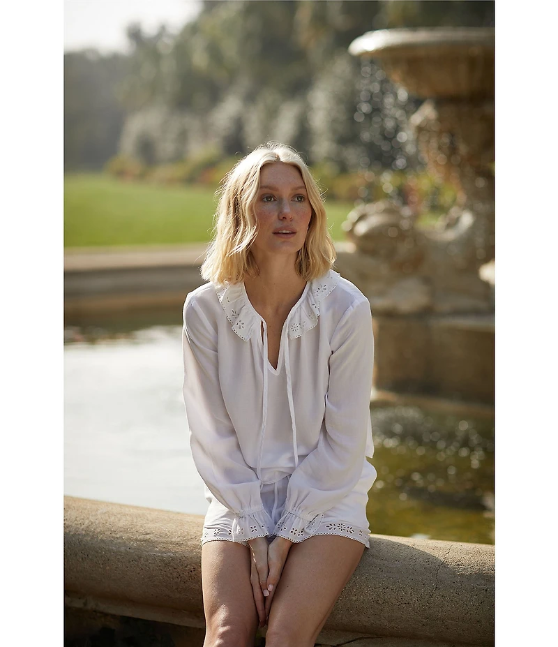 Bella Dahl Tie V-Neck Ruffle Top