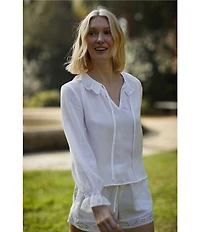 Bella Dahl Tie V-Neck Ruffle Top