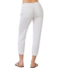Bella Dahl Woven Drawstring Front Cropped Jogger Pants