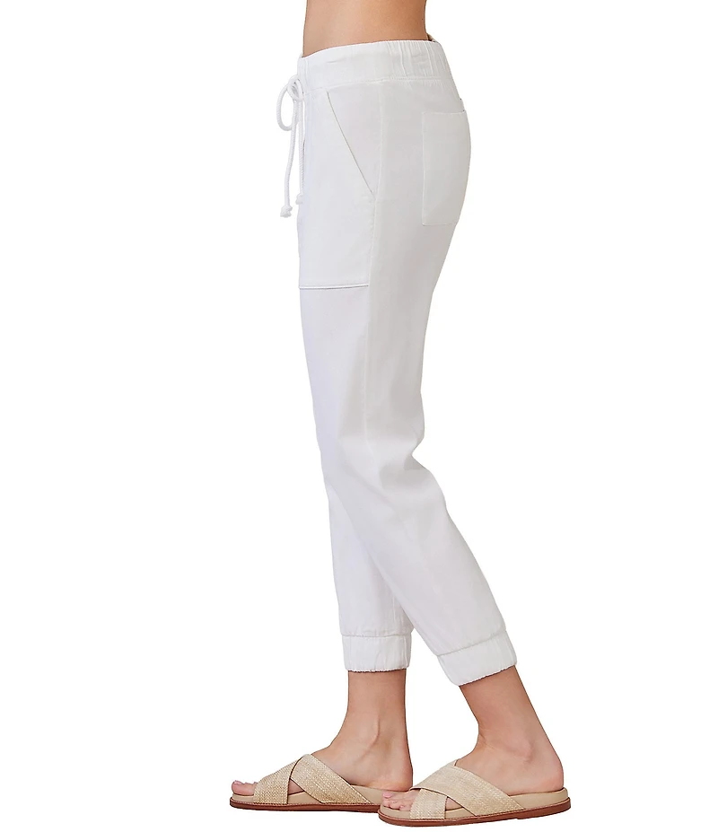 Bella Dahl Woven Drawstring Front Cropped Jogger Pants