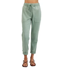 Bella Dahl Woven Drawstring Front Cropped Jogger Pants