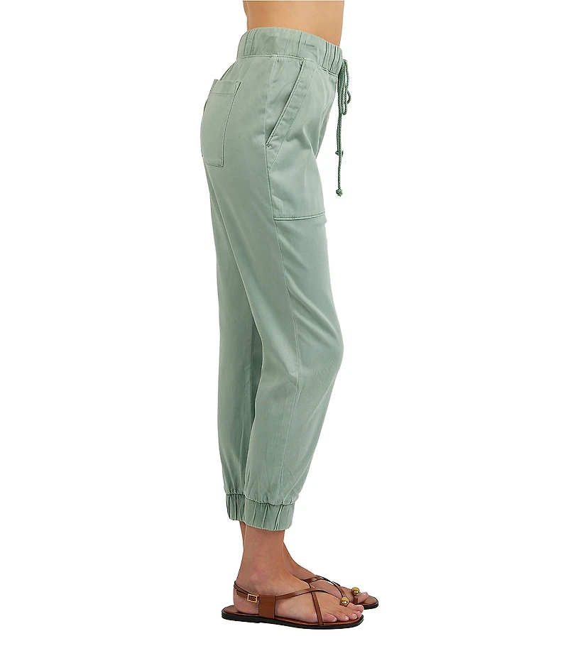 Bella Dahl Woven Drawstring Front Cropped Jogger Pants