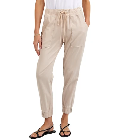 Bella Dahl Woven Drawstring Front Cropped Jogger Pants
